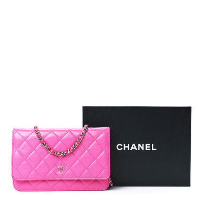 Chanel Caviar Quilted Wallet on Chain WOC Pink 13 of 13