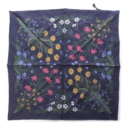Gucci Silk Twill Nuovoflora Square Handkerchief Midnight Blue Blue 1 of 5