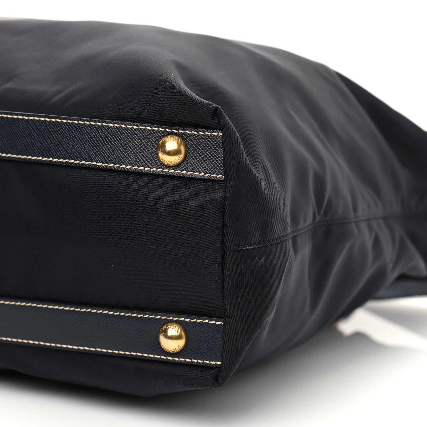 Prada Tessuto Nylon Saffiano Tote Navy 9 of 9