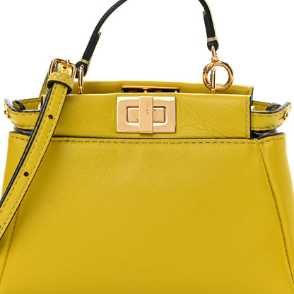 Fendi Shiny Nappa Micro Peekaboo Iconic Satchel Lime 9 of 12