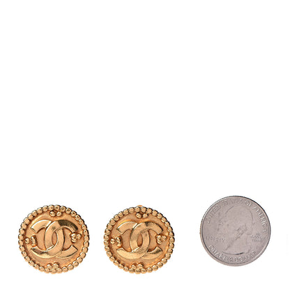 Chanel CC Button Clip On Earrings Gold 3 of 5