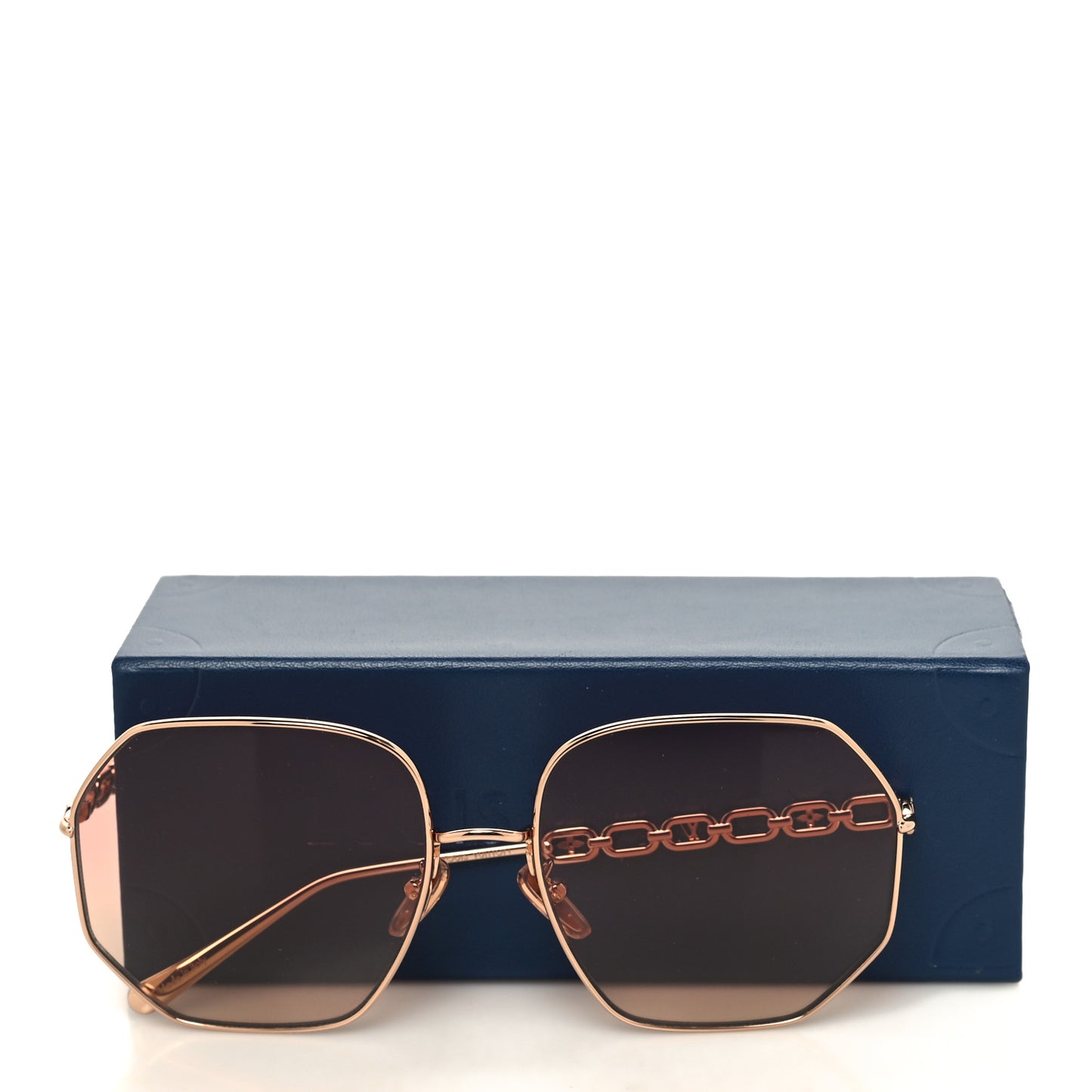 Metal My LV Chain Round Sunglasses Z1651E Gold