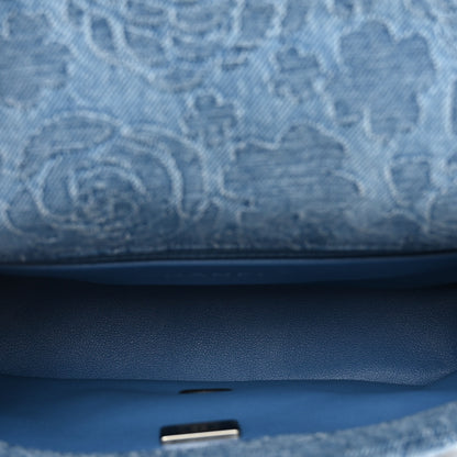 Chanel Denim Quilted Camellia Sweetheart Mini Flap Blue 6 of 10
