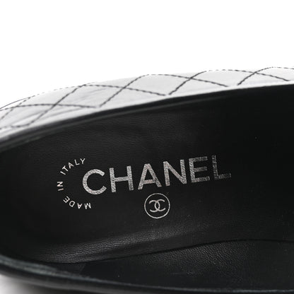 Chanel Calfskin Stitched CC Loafers 39.5 Black 8 of 10