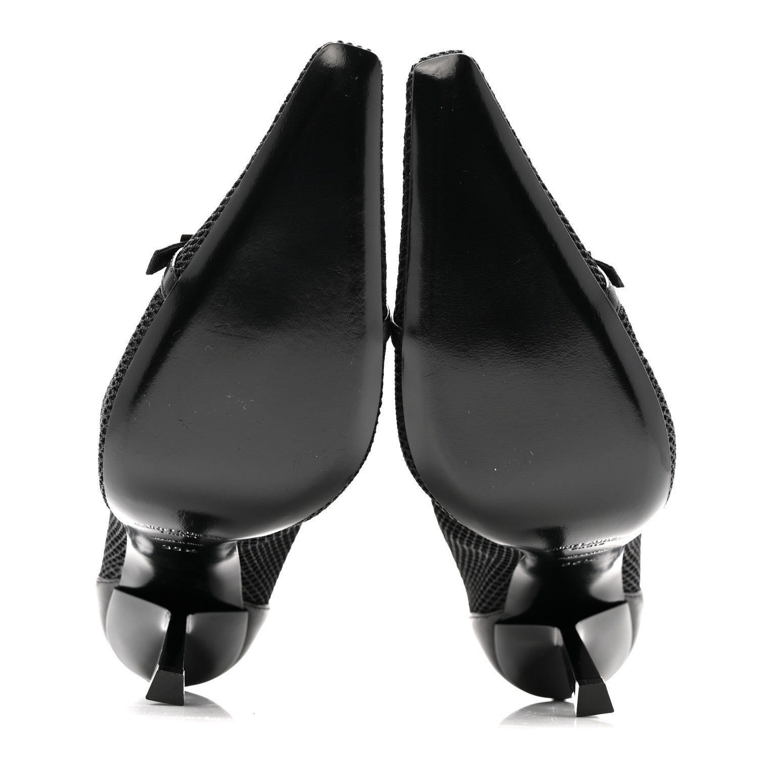 Saint Laurent Elba Applique Tulle Aston 115 Boots 35.5 Black 6 of 10