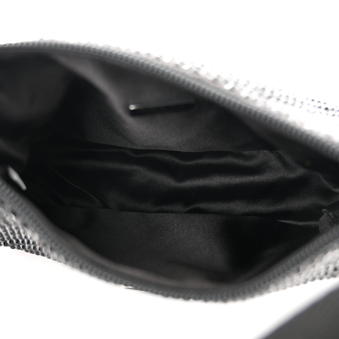 Satin Crystal Mini Re-Edition 2000 Bag Black