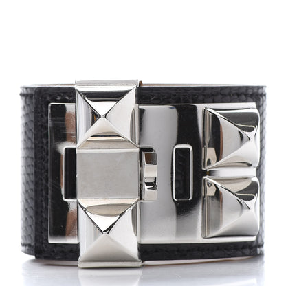 Hermes Lizard Collier De Chien CDC Bracelet T2 Black 5 of 9