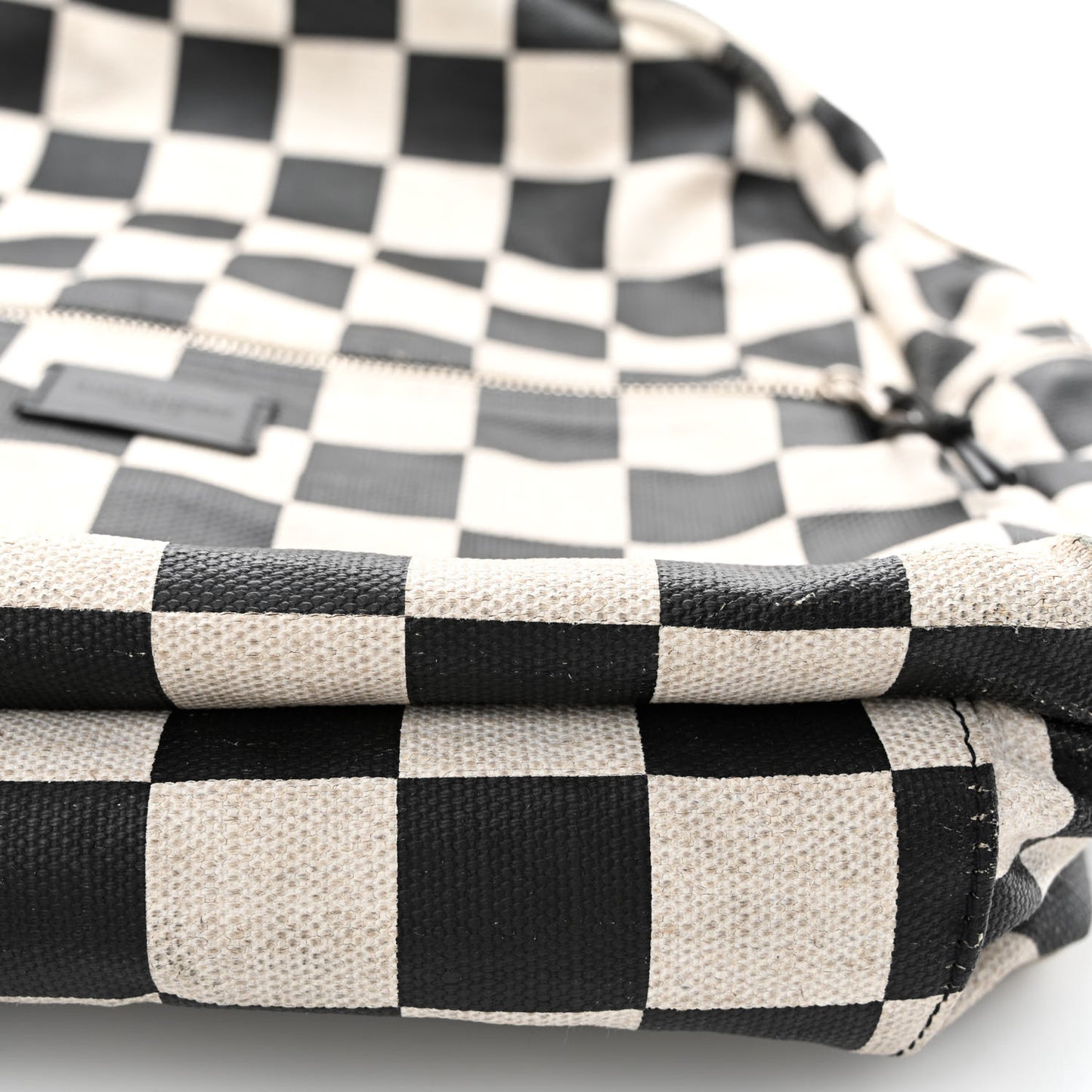 Calfskin Checked Print Nuxx Backpack Black White