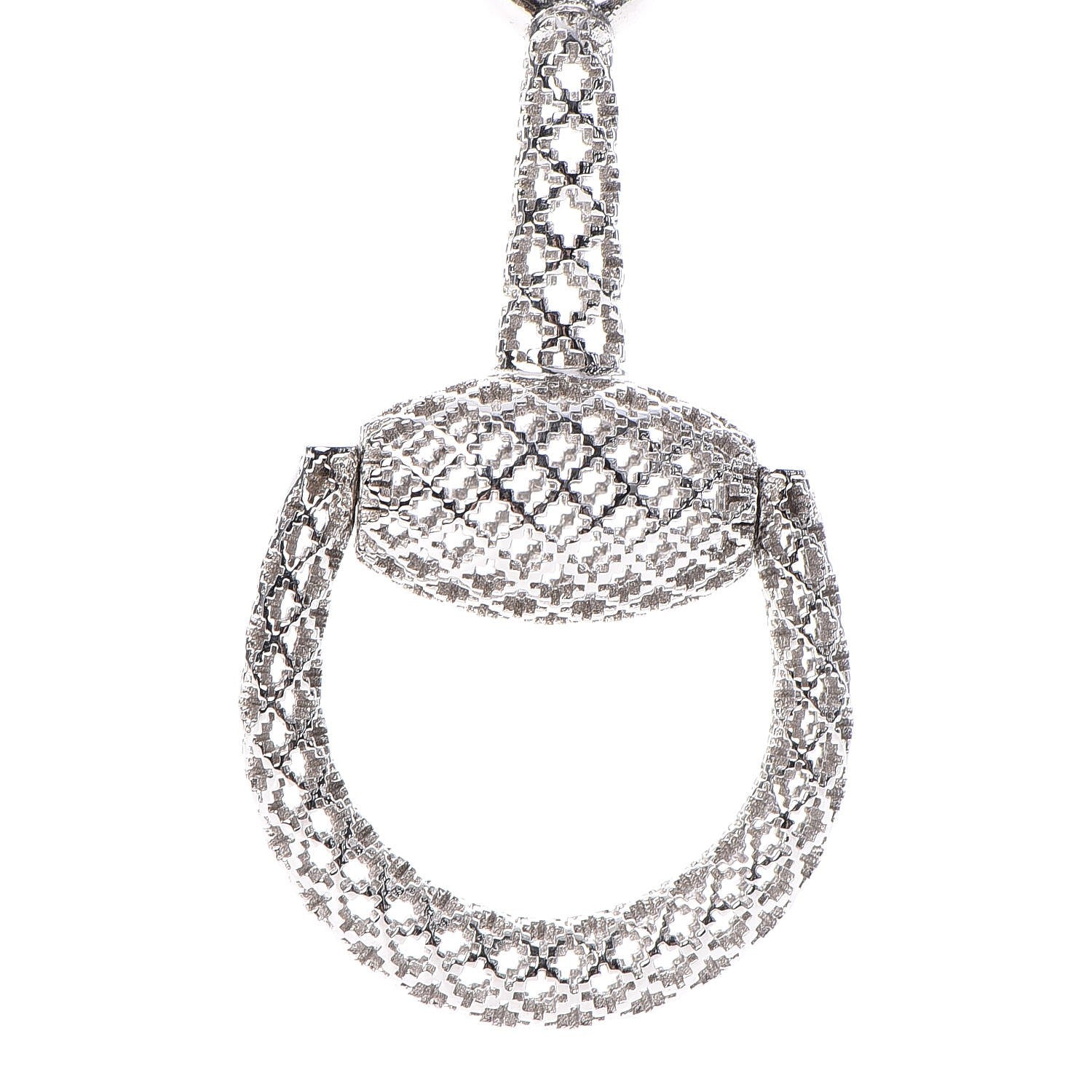 Gucci Sterling Silver Horsebit Diamantissima Necklace 3 of 7