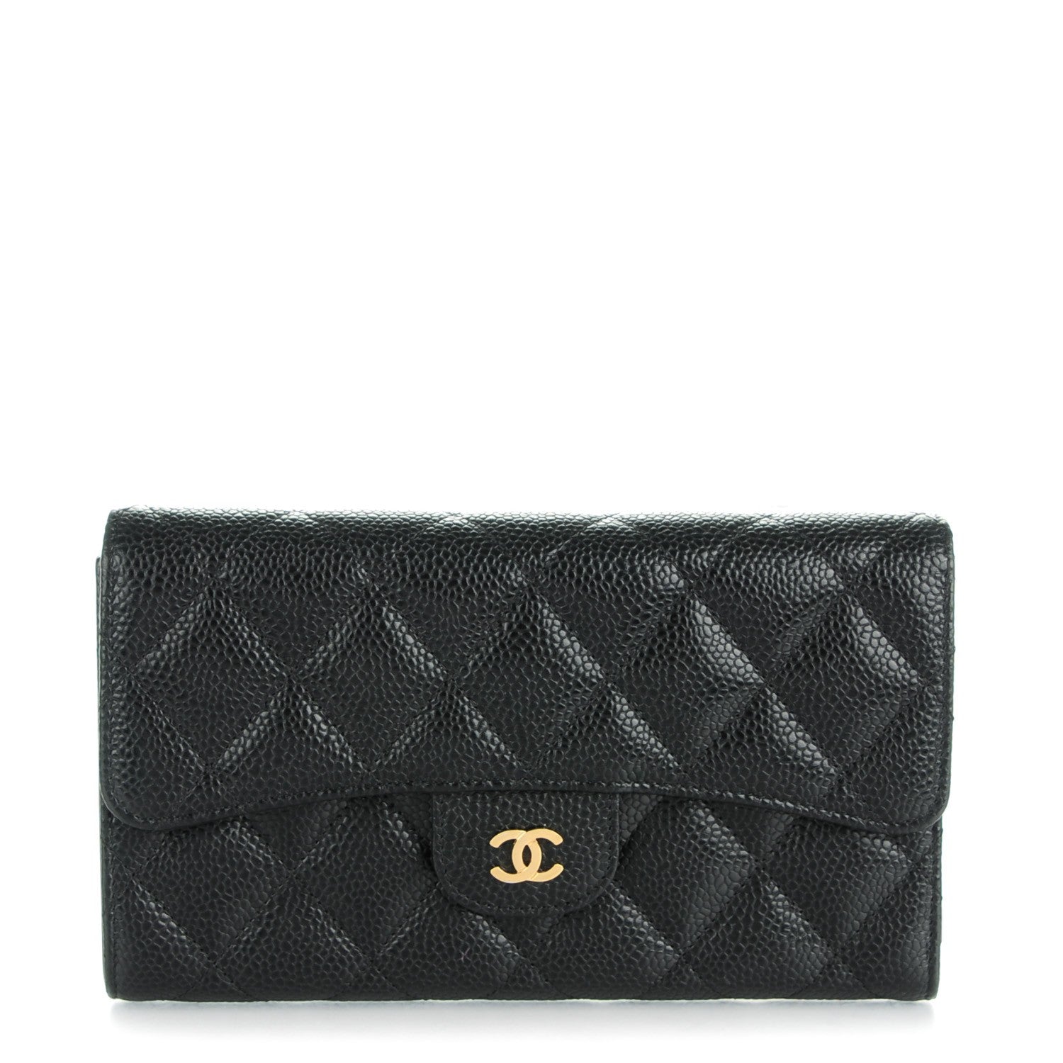 Chanel Caviar Quilted Large Flap Wallet Black 1 of 8