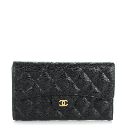 Chanel Caviar Quilted Large Flap Wallet Black 1 of 8