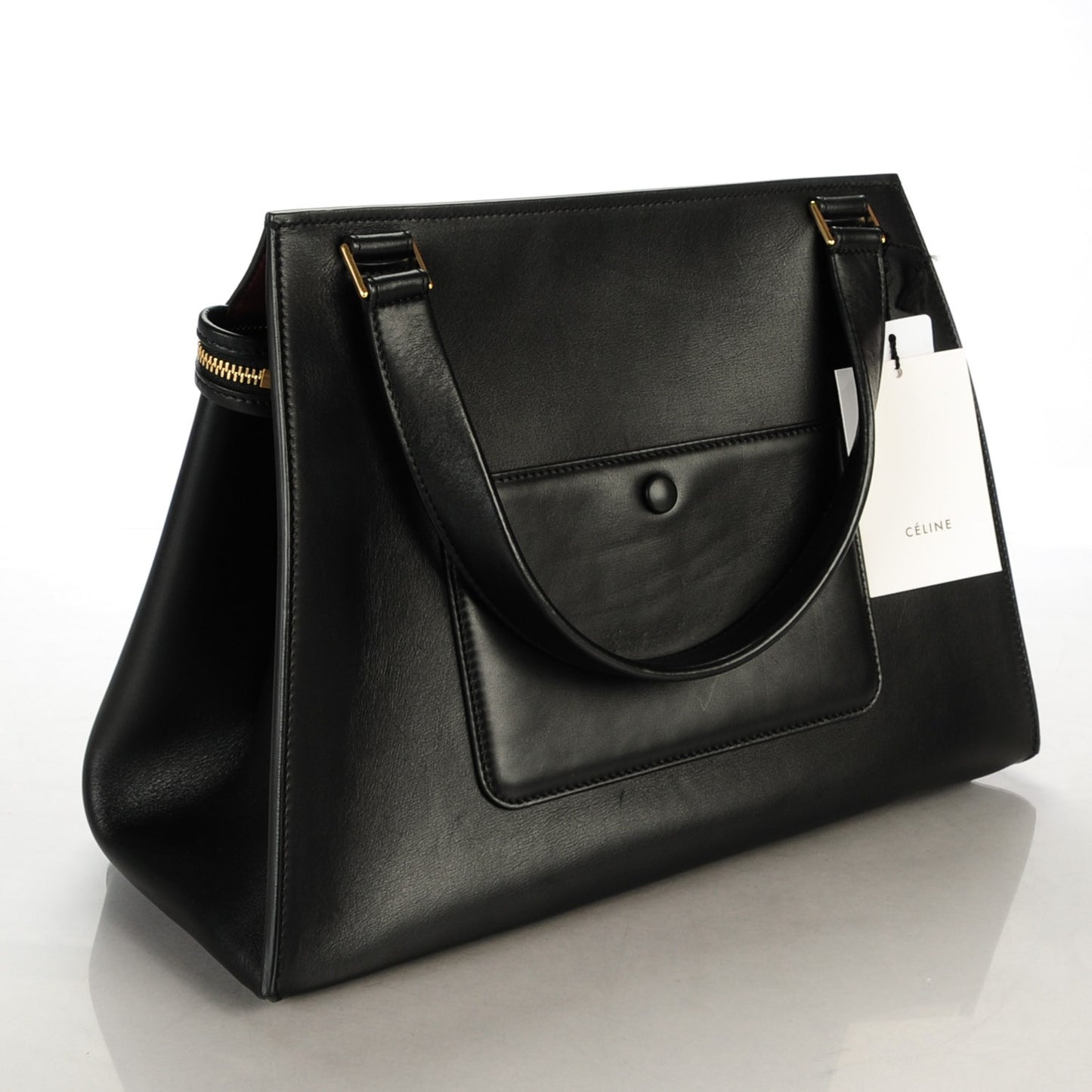 Smooth Calfskin Medium Edge Shoulder Bag Black