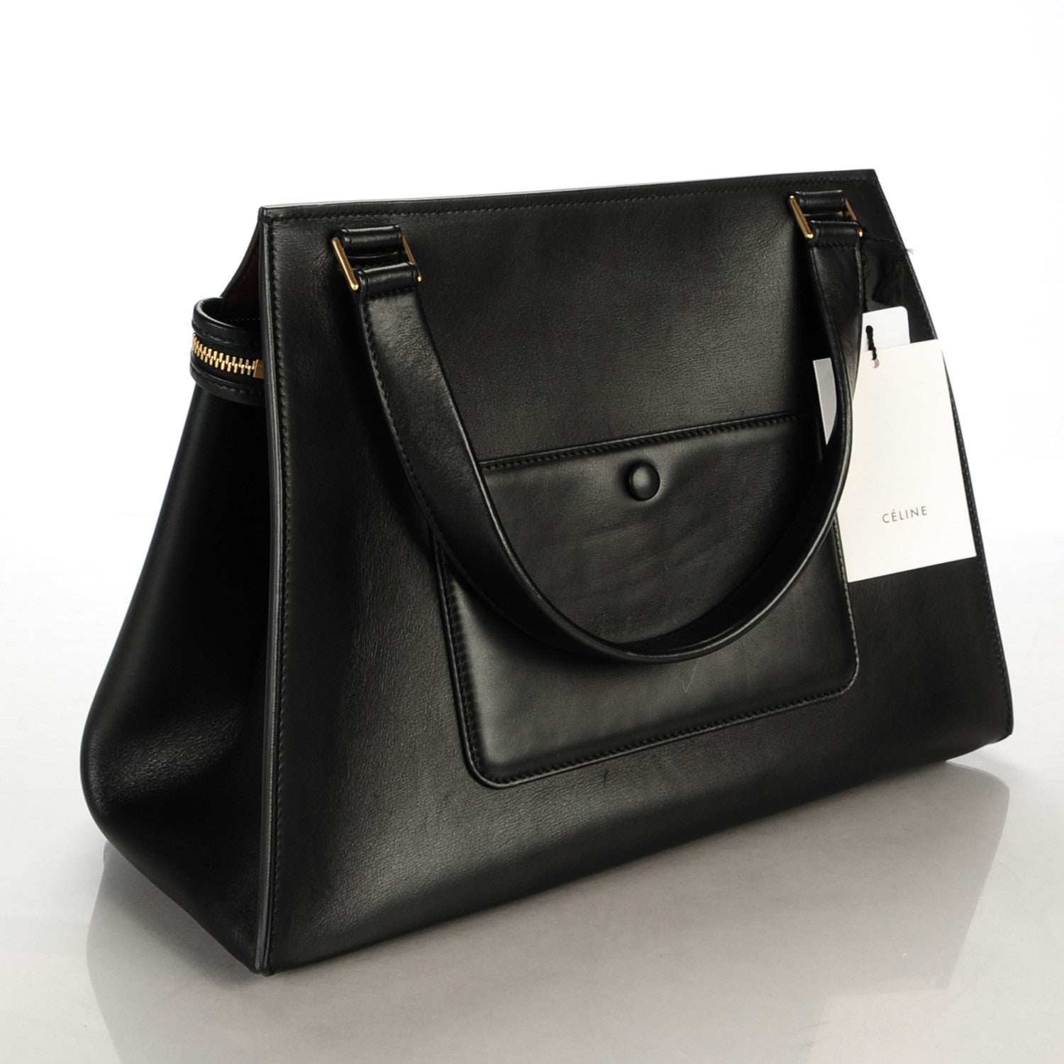 Celine Smooth Calfskin Medium Edge Shoulder Bag Black 3 of 9