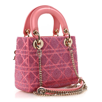 Christian Dior Lambskin Cannage Beaded Embroidered Mini Lady Dior Light Pink 3 of 10