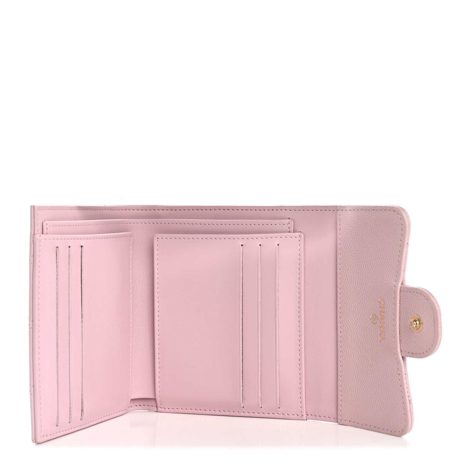Chanel Caviar Quilted Compact Flap Wallet Light Pink 5 of 11