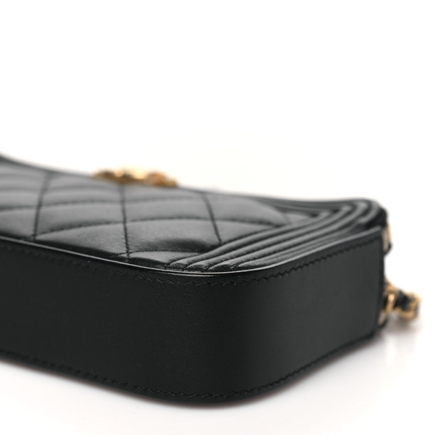 Chanel Lambskin Quilted Small Boy Clutch With Chain Black 11 of 12