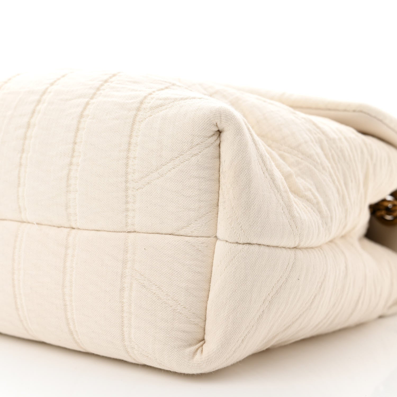 Saint Laurent Cotton Gauze Y Quilted Monogram Small Loulou Chain Satchel Vanilla Ice 10 of 10