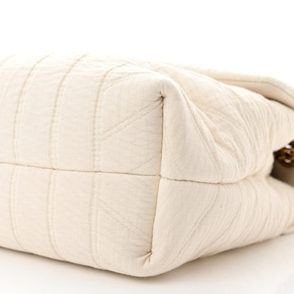 Saint Laurent Cotton Gauze Y Quilted Monogram Small Loulou Chain Satchel Vanilla Ice 10 of 10