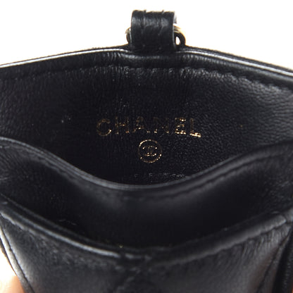 Chanel Lambskin Quilted Card Holder On Chain Black 5 of 6
