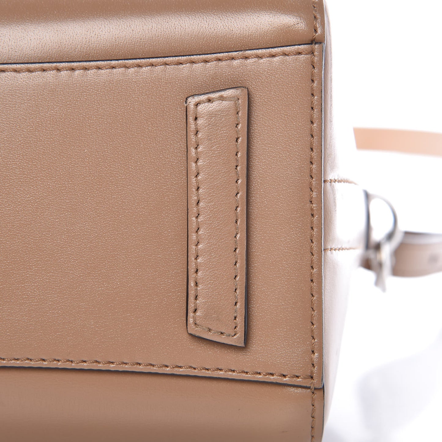 Shiny Lord Calfskin Mini Antigona Dark Beige