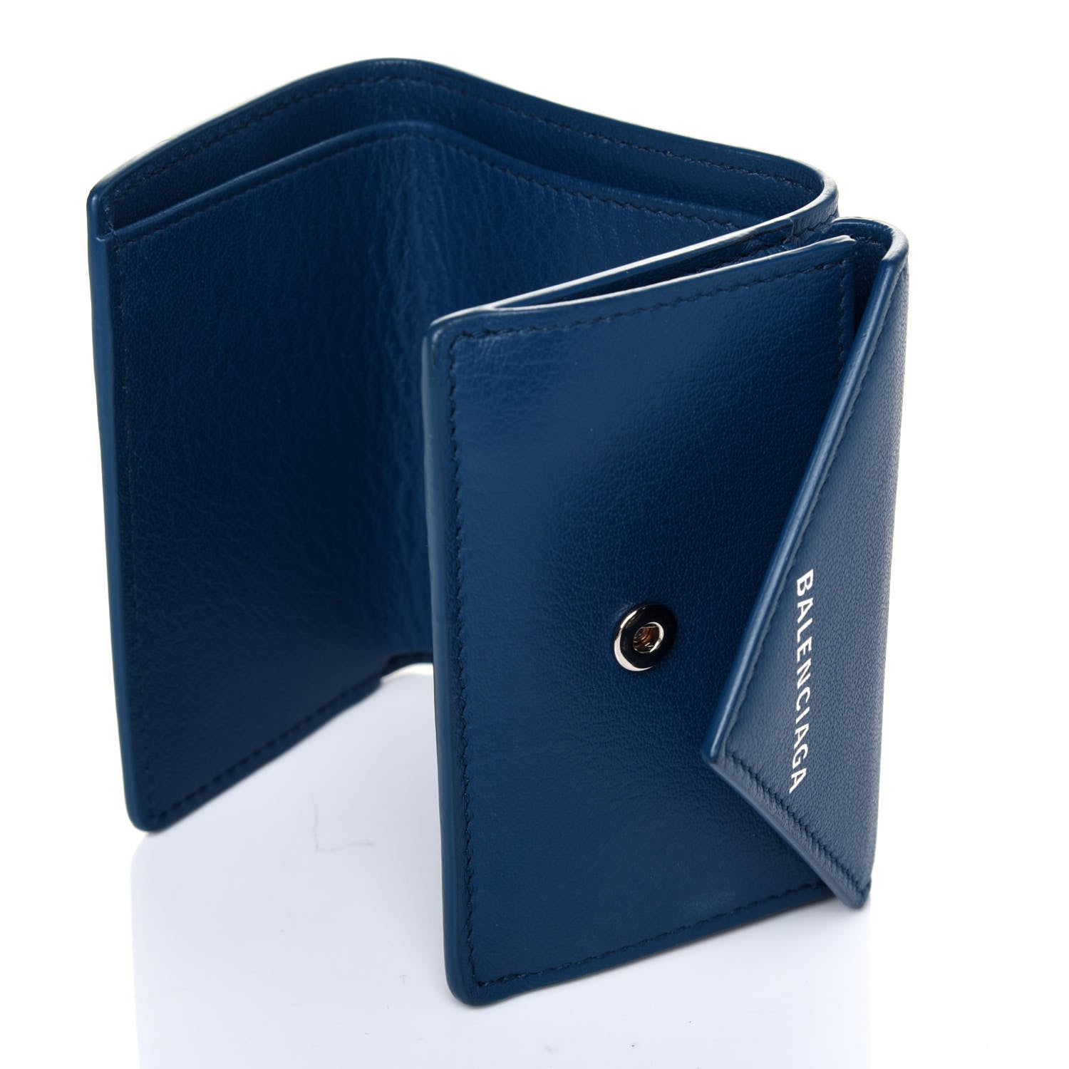 Balenciaga Calfskin Mini Papier Wallet Blue Marine 8 of 11
