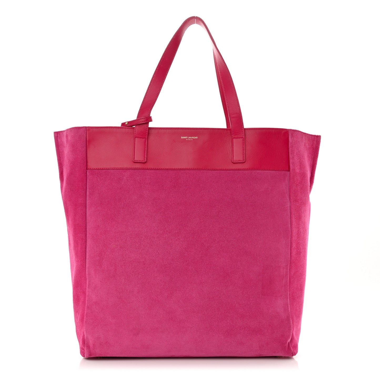 Calfskin Suede Reversible East West Shopping Tote Pink