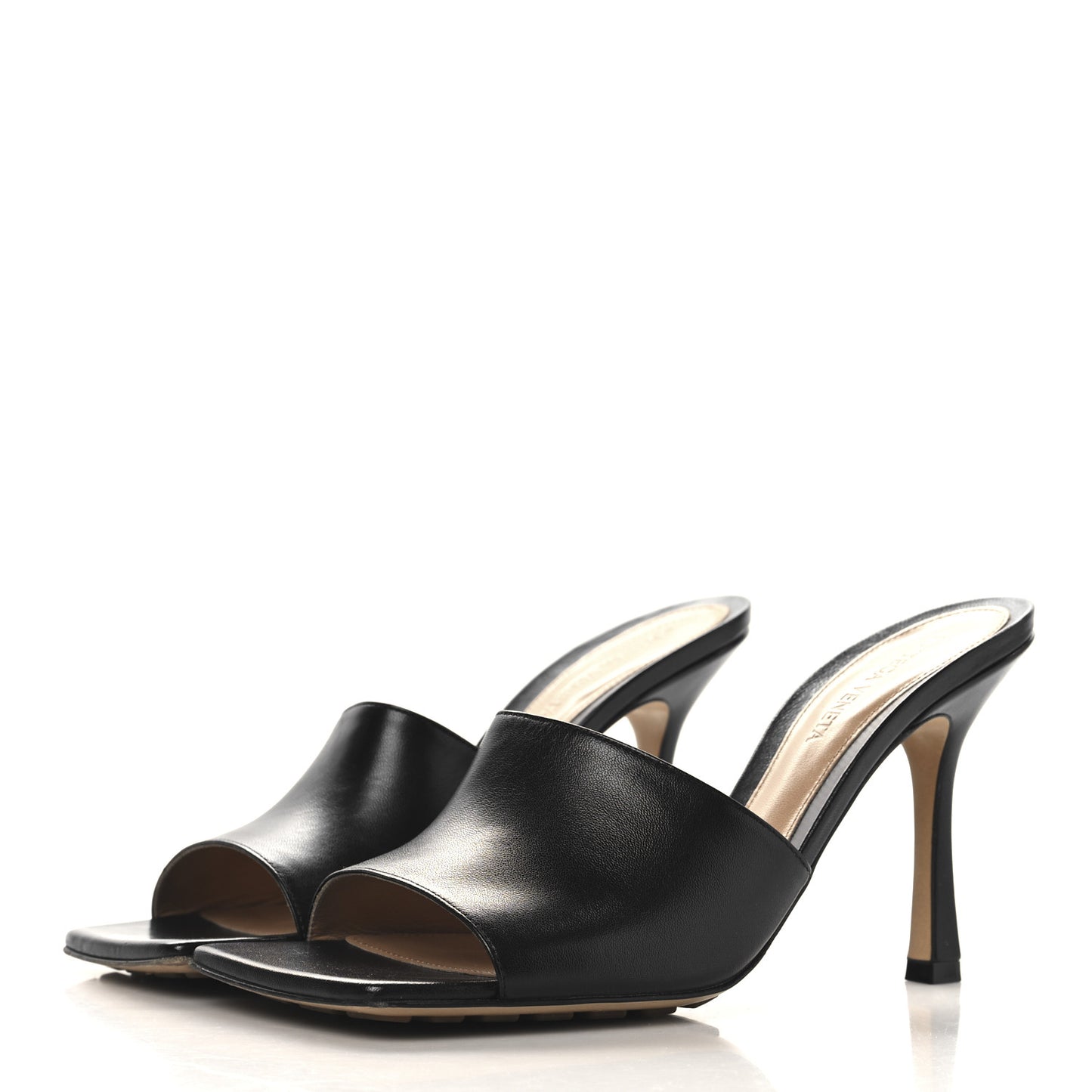 Lambskin Stretch Lounge Kid Mule Sandals 38.5 Black