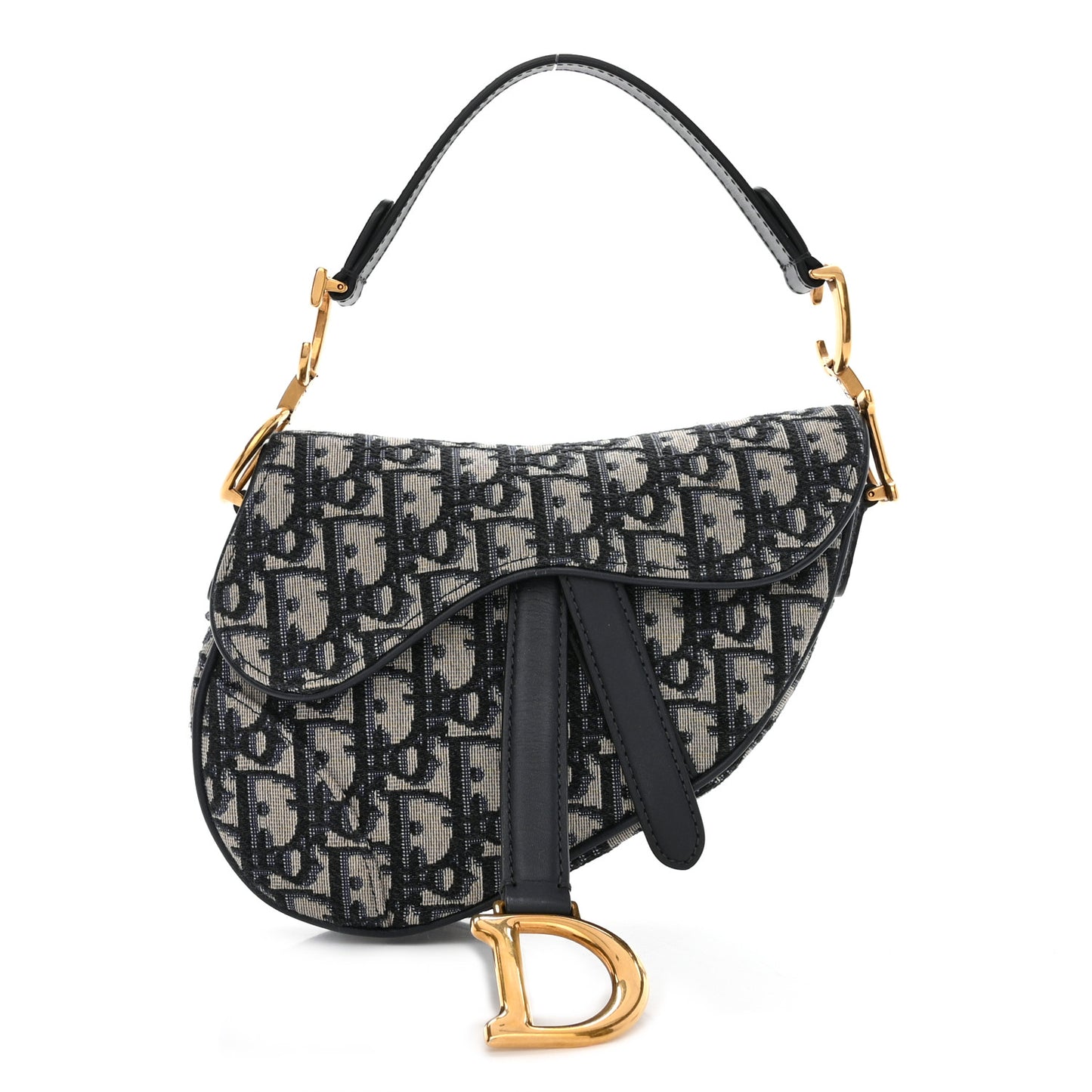 CHRISTIAN DIOR Oblique Mini Saddle Bag Blue