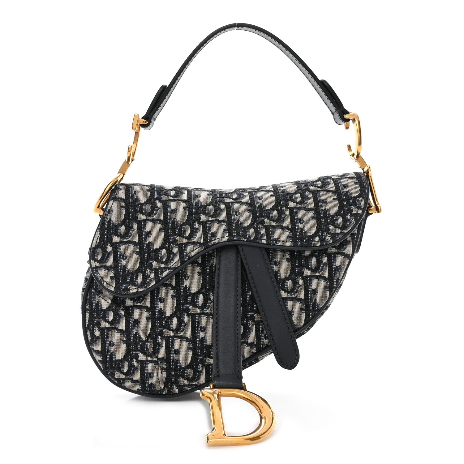 Christian Dior CHRISTIAN DIOR Oblique Mini Saddle Bag Blue 1 of 10