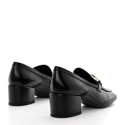 Chanel Shiny Calfskin Metal CC Loafers 36.5 Black 4 of 9