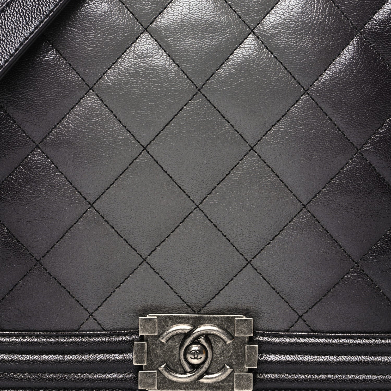 Chanel Goatskin Ombre Faded Quilted Large Boy Flap Grey 8 of 13