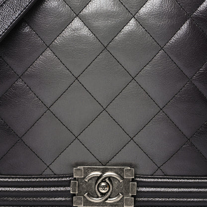Chanel Goatskin Ombre Faded Quilted Large Boy Flap Grey 8 of 13