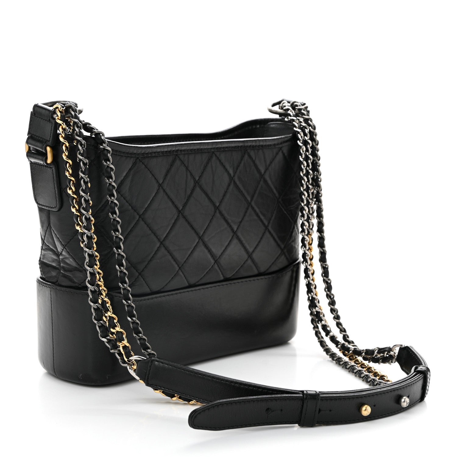 Chanel Aged Calfskin Quilted New Medium Gabrielle Hobo Black 3 of 10