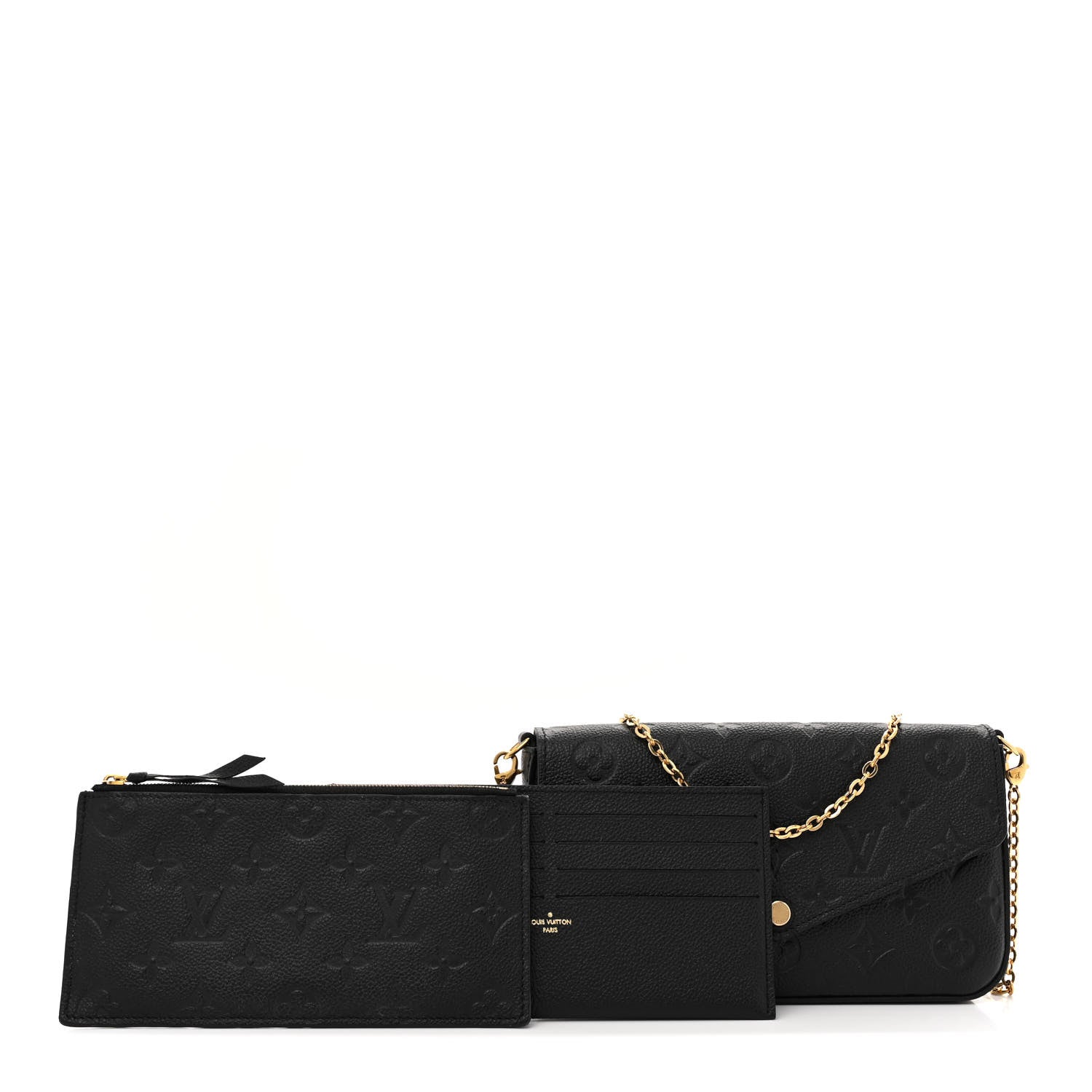 Louis Vuitton Empreinte Pochette Felicie Chain Wallet Black 3 of 15