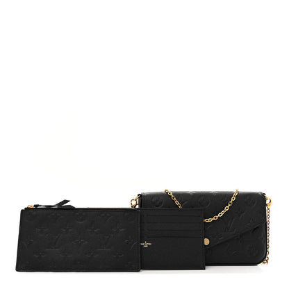 Louis Vuitton Empreinte Pochette Felicie Chain Wallet Black 3 of 15