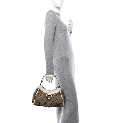Gucci Monogram Medium D Gold Ring Hobo White 2 of 13