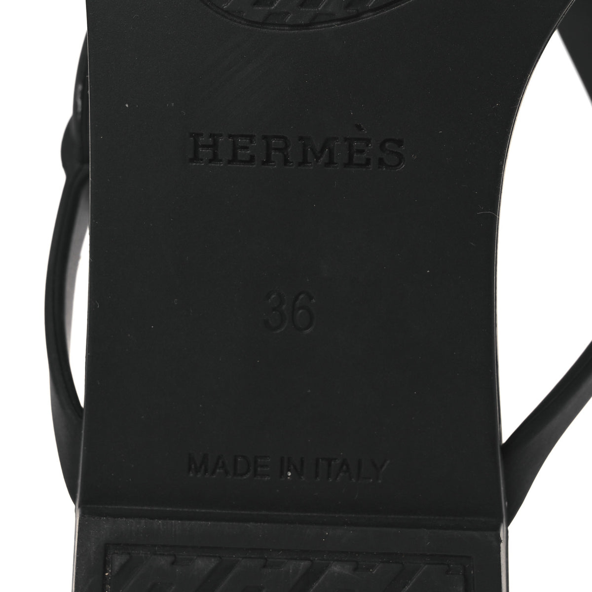 Hermes Rubber Womens Egerie Sandals 36 Black 8 of 12