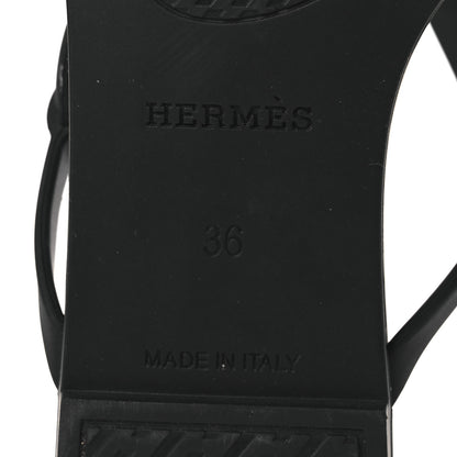 Hermes Rubber Womens Egerie Sandals 36 Black 8 of 12