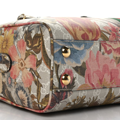Gucci GG Supreme Monogram Water Flora Web Medium Ophidia Top Handle Duffle Bag White Multicolor 8 of 9
