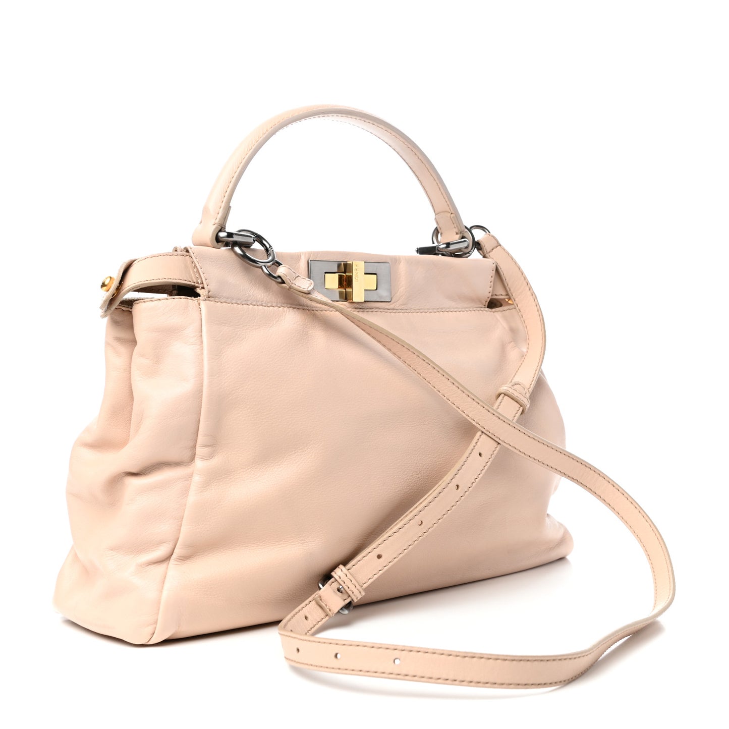 Calfskin Medium Peekaboo Iconic Satchel Nude
