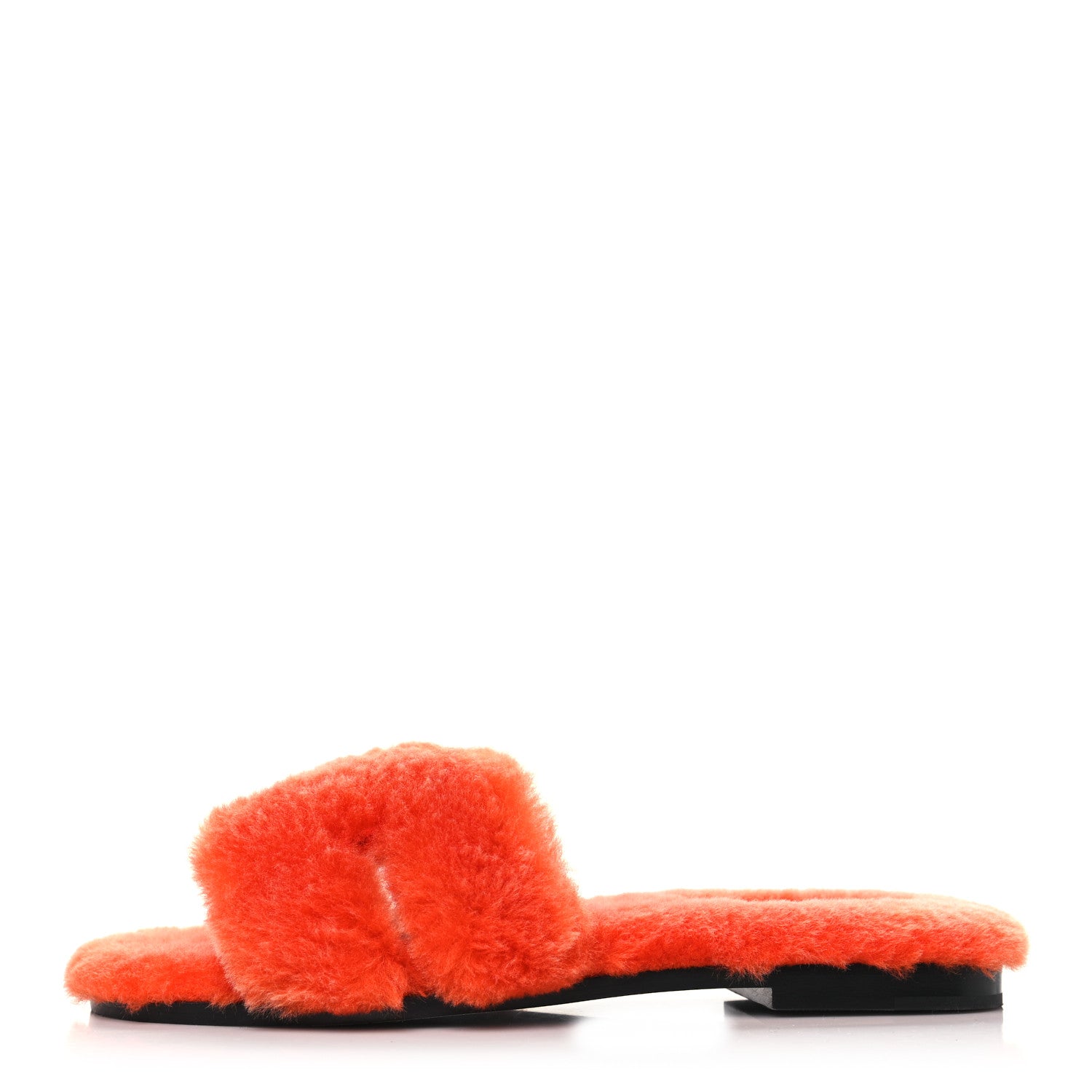 Hermes Woolskin Oran Sandals 37 Orange 1 of 8