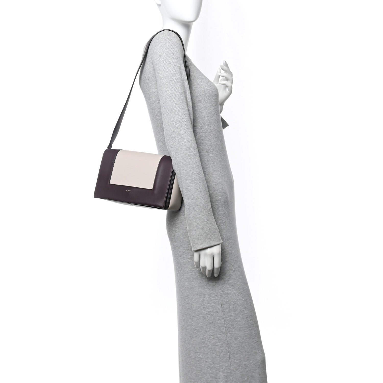 Celine Shiny Smooth Calfskin Medium Frame Shoulder Bag Velvet Desert 2 of 10