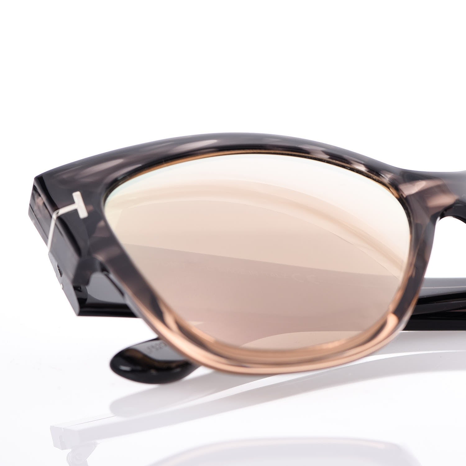 Tom Ford Acetate Anoushka Cat Eye Sunglasses TF371 Melange Grey Peach 8 of 9