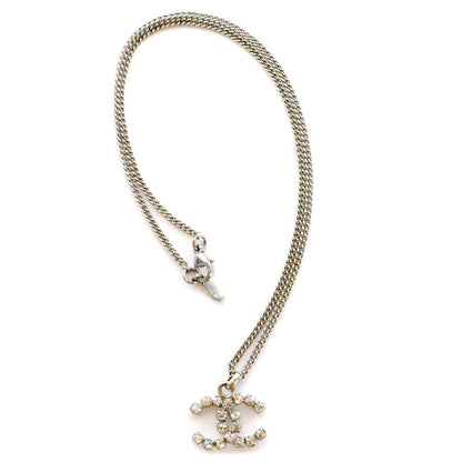 Chanel Crystal CC Necklace Silver 1 of 5