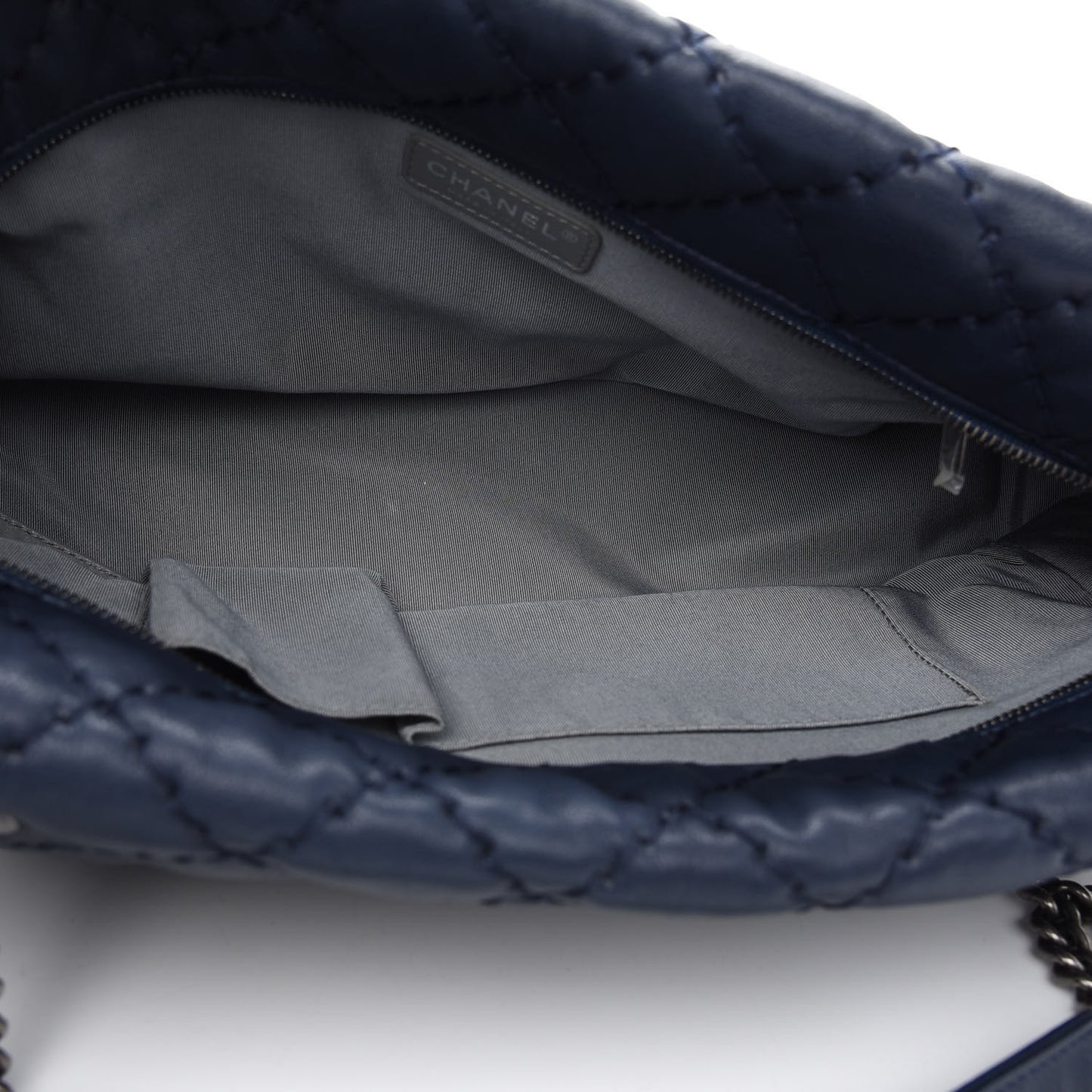 Calfskin Stitch It Accordion Flap Blue