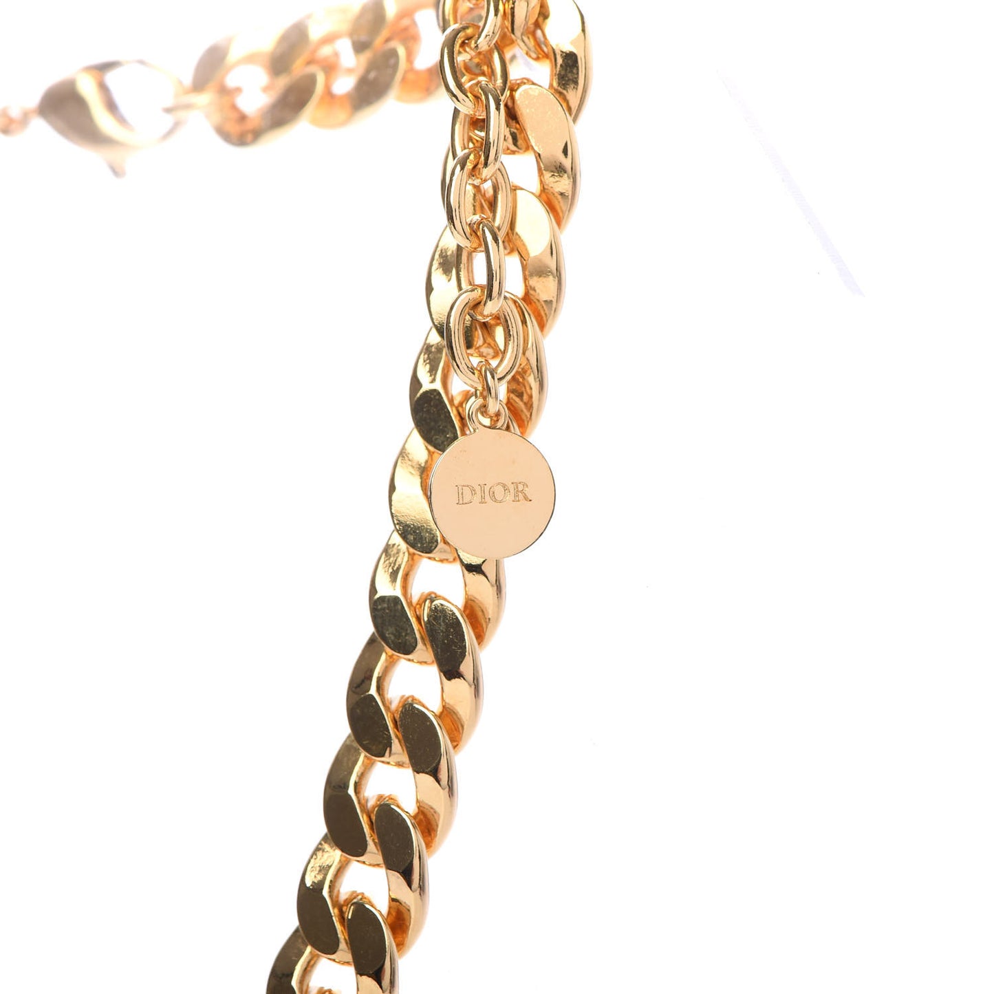 Metal CD Choker Necklace Gold