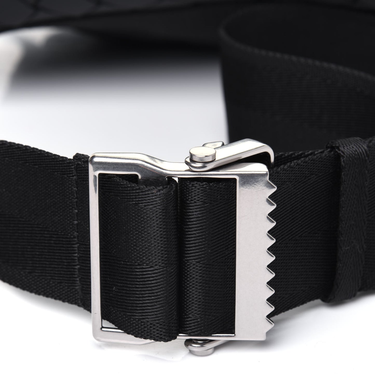 Nappa Intrecciato Carved Panels Belt Bag Black