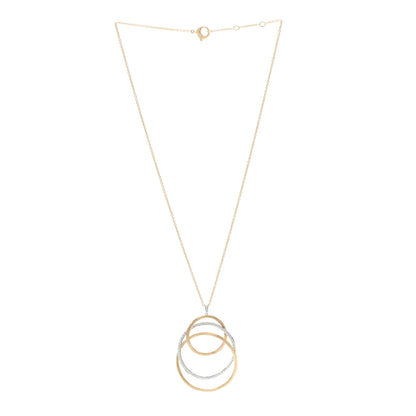 Marco Bicego 18K Yellow White Gold Diamond Jaipur Circle Link Pendant Necklace 3 of 5