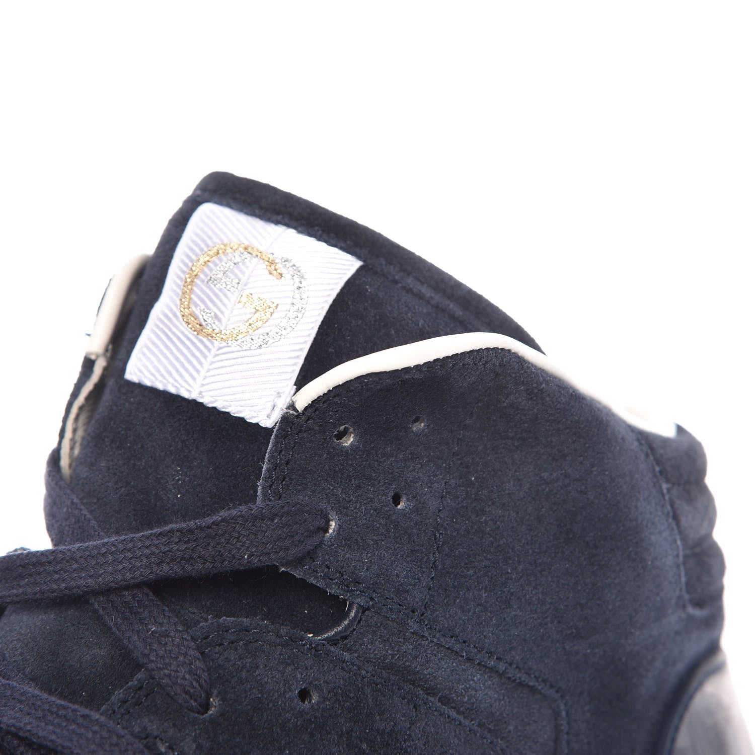 Gucci Suede Men's Interlocking G High Top Sneakers 10.5 Blue 8 of 13