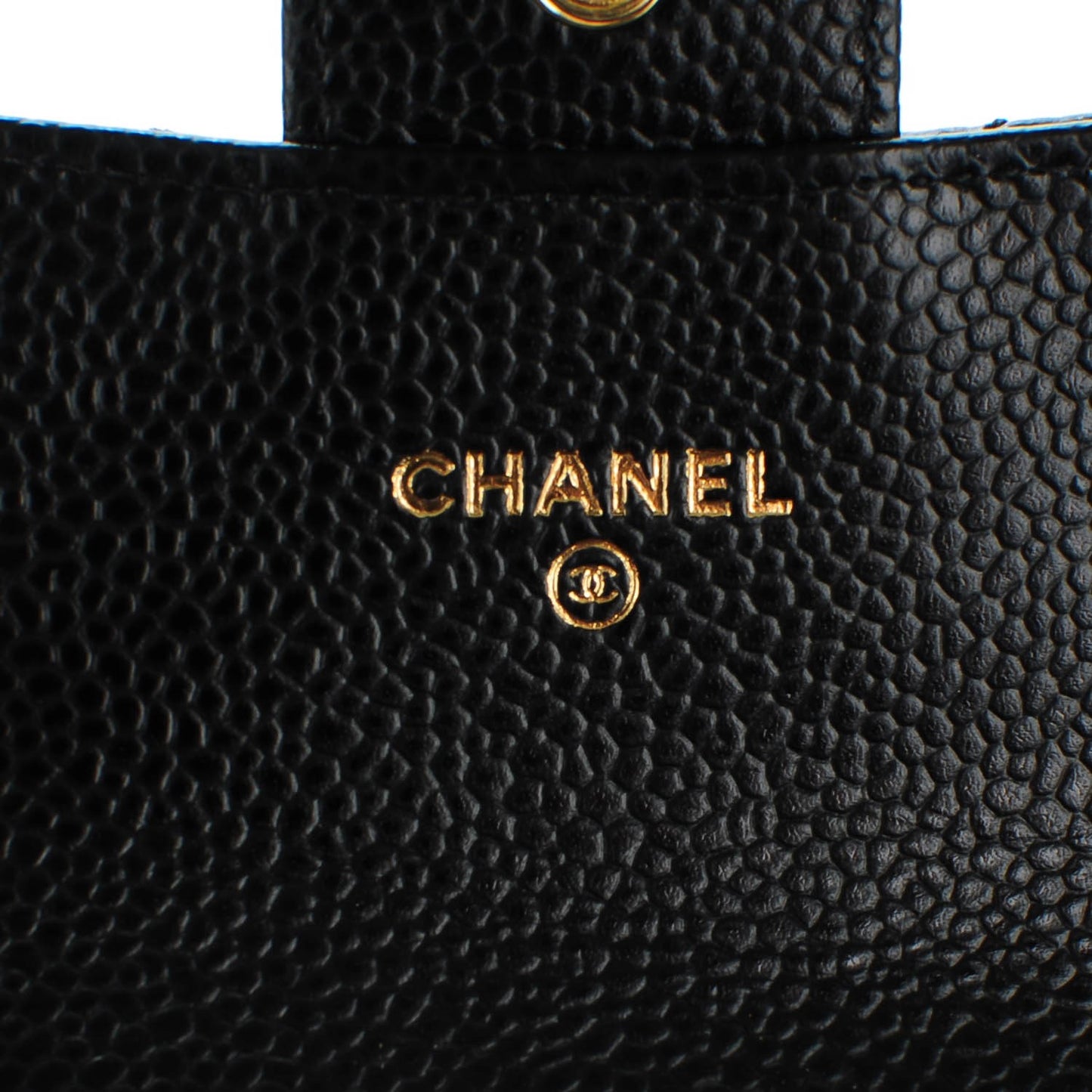 Caviar Quilted Flap Card Holder Black